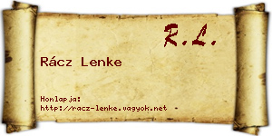 Rácz Lenke névjegykártya