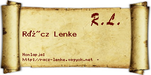 Rácz Lenke névjegykártya