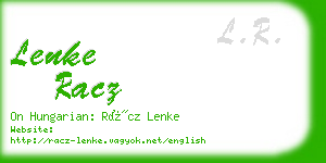 lenke racz business card